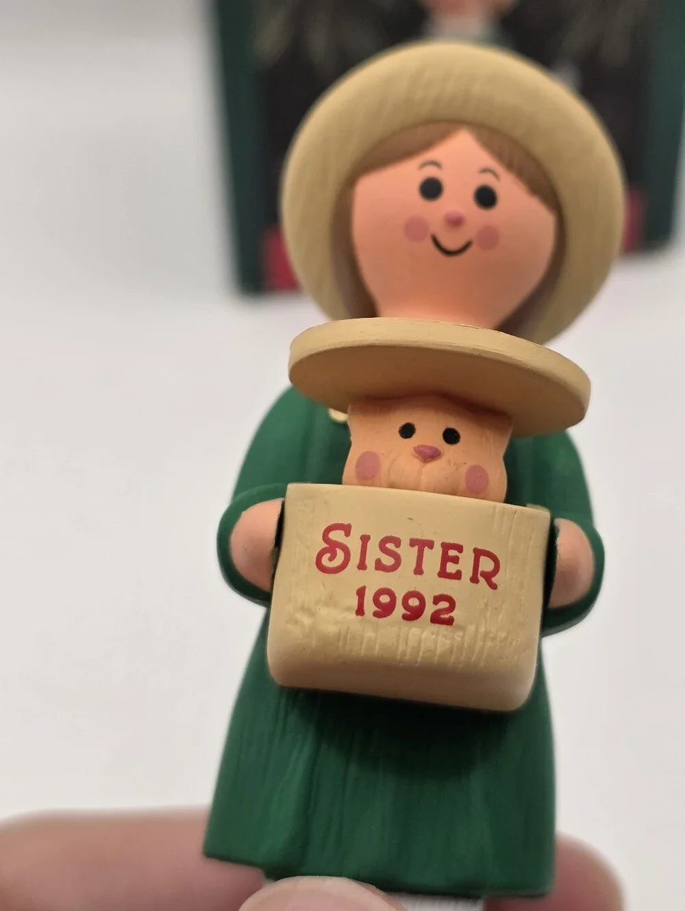 Hallmark Keepsake Sister Ornament in Green, Red, Cream